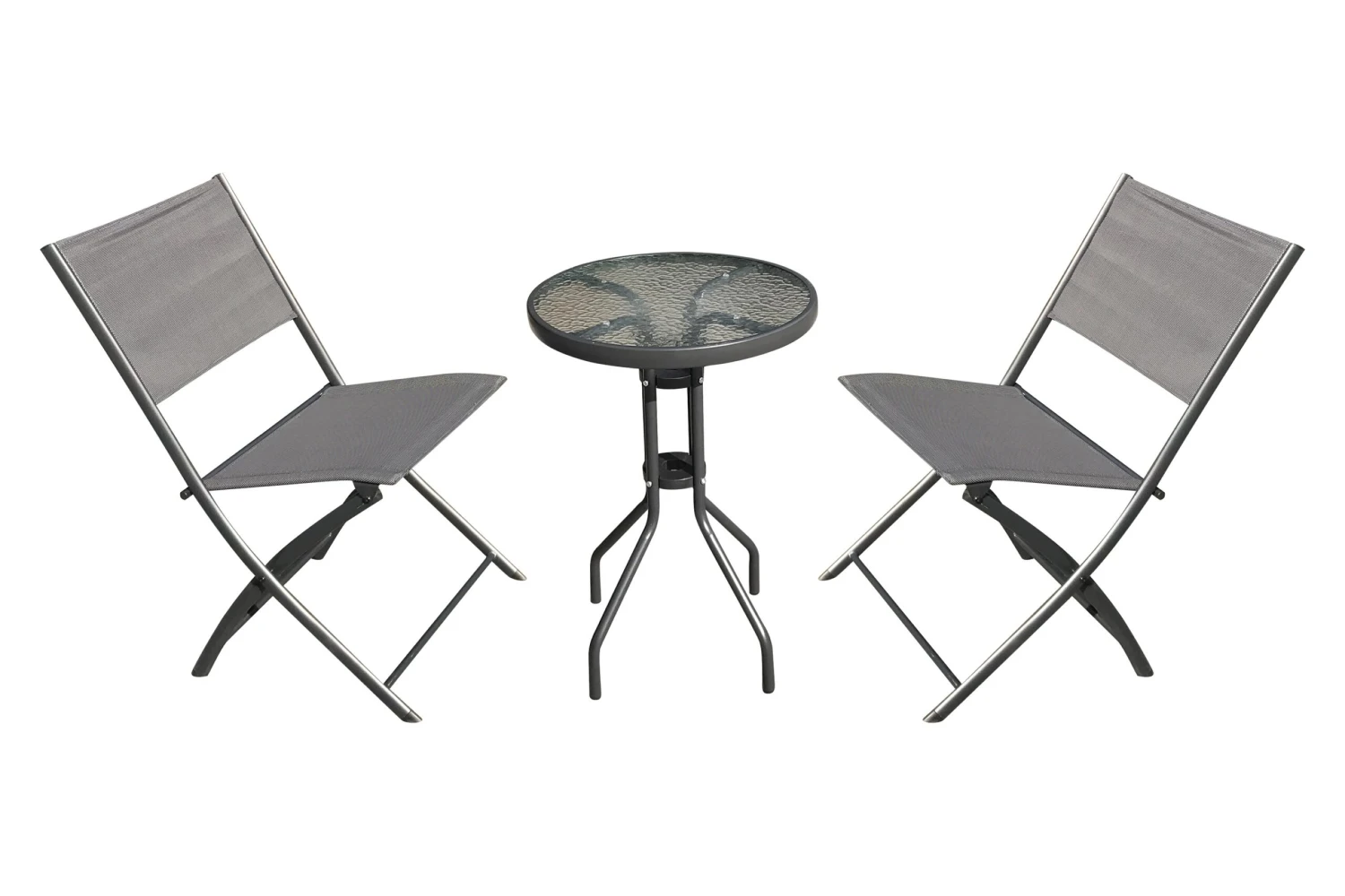 Gardenwize 3 Piece Garden Balcony Bistro Set With 2 Folding Chairs & 50cm Table GW346 3 Gardenwize 3 Piece Garden Balcony Bistro Set With 2 Folding Chairs & 50cm Table GW346