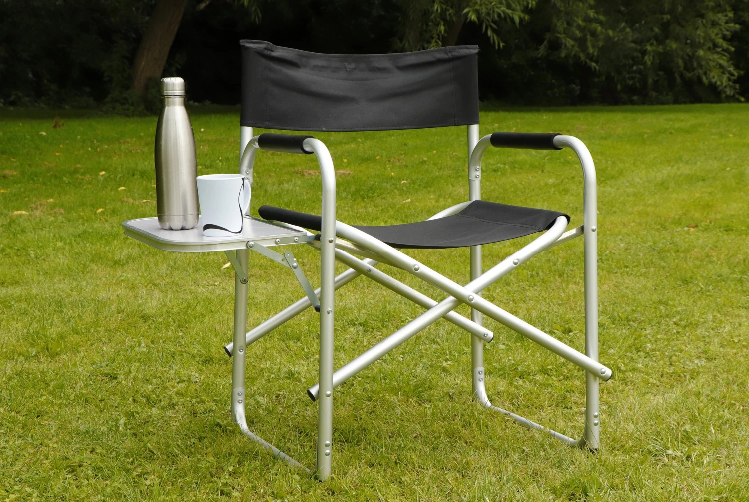 Leisurewize Directors Chair With Side Table - Black LW646 3 Leisurewize Directors Chair With Side Table - Black LW646