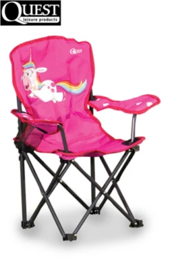 Quest Childrens Kids Childs Folding Unicorn Compact Camping Safety Lock Chair 5203u